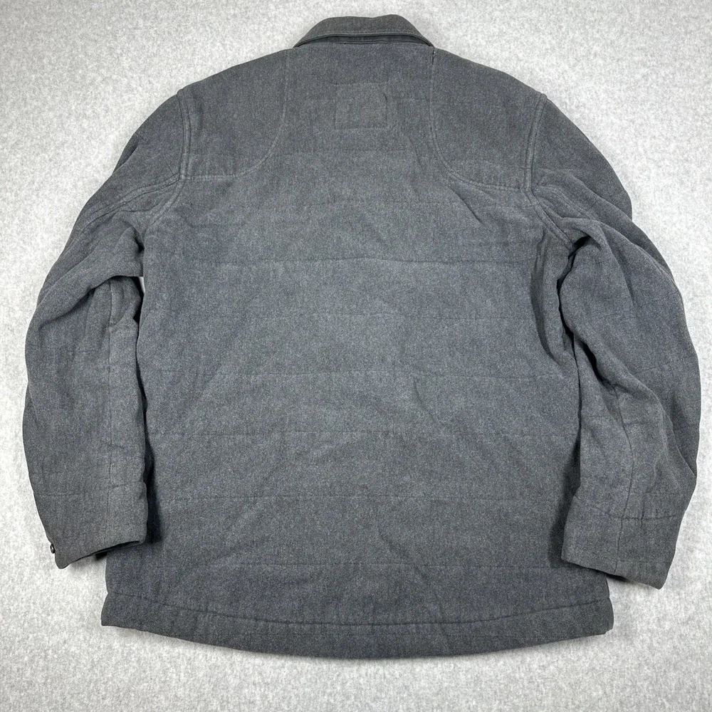 Billy Reid Quilted Chore Jacket Brass Snap Buttons Grey Men's Large(Fit Medium)